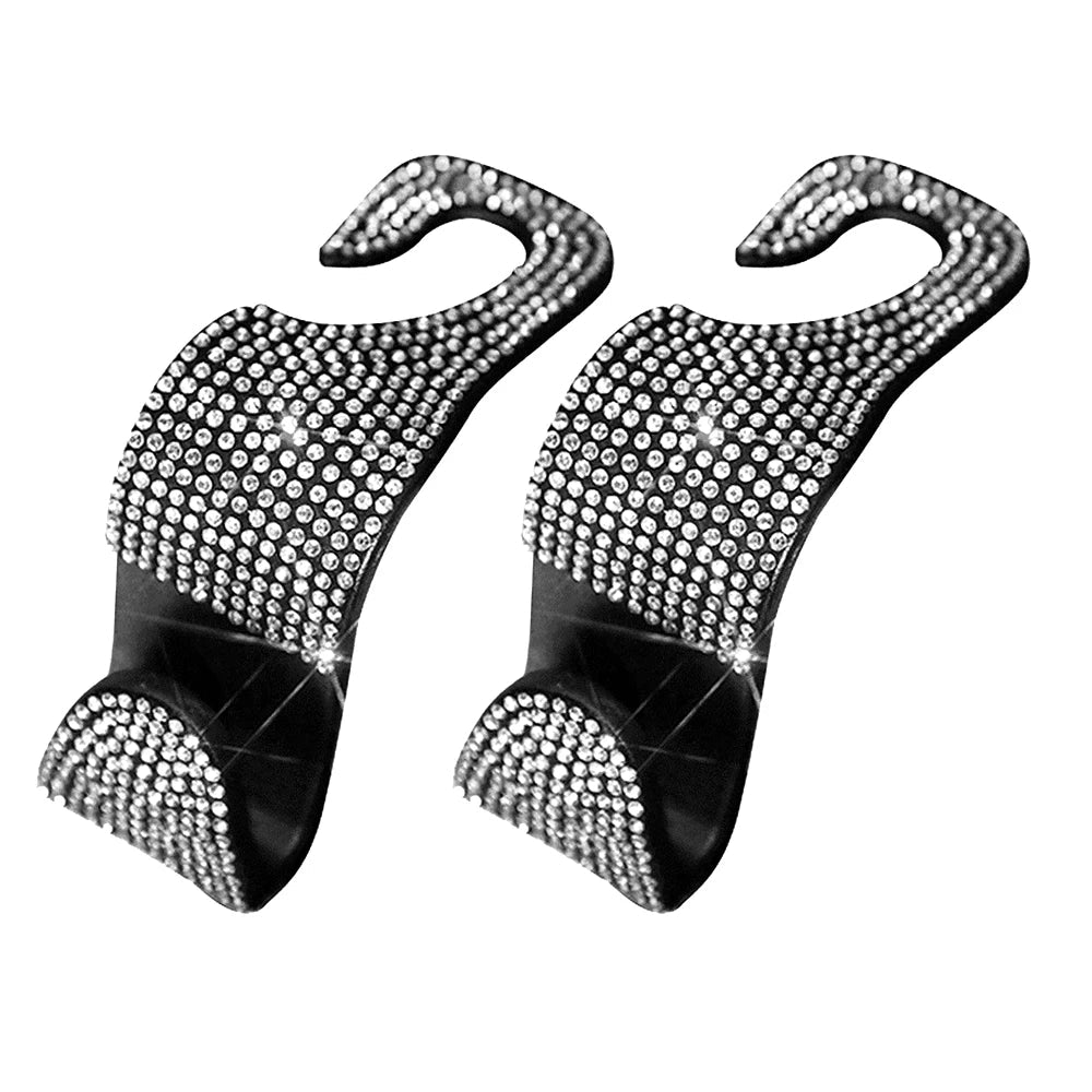 2Pcs/Pair Rhinestone Diamond Car seat Hooks