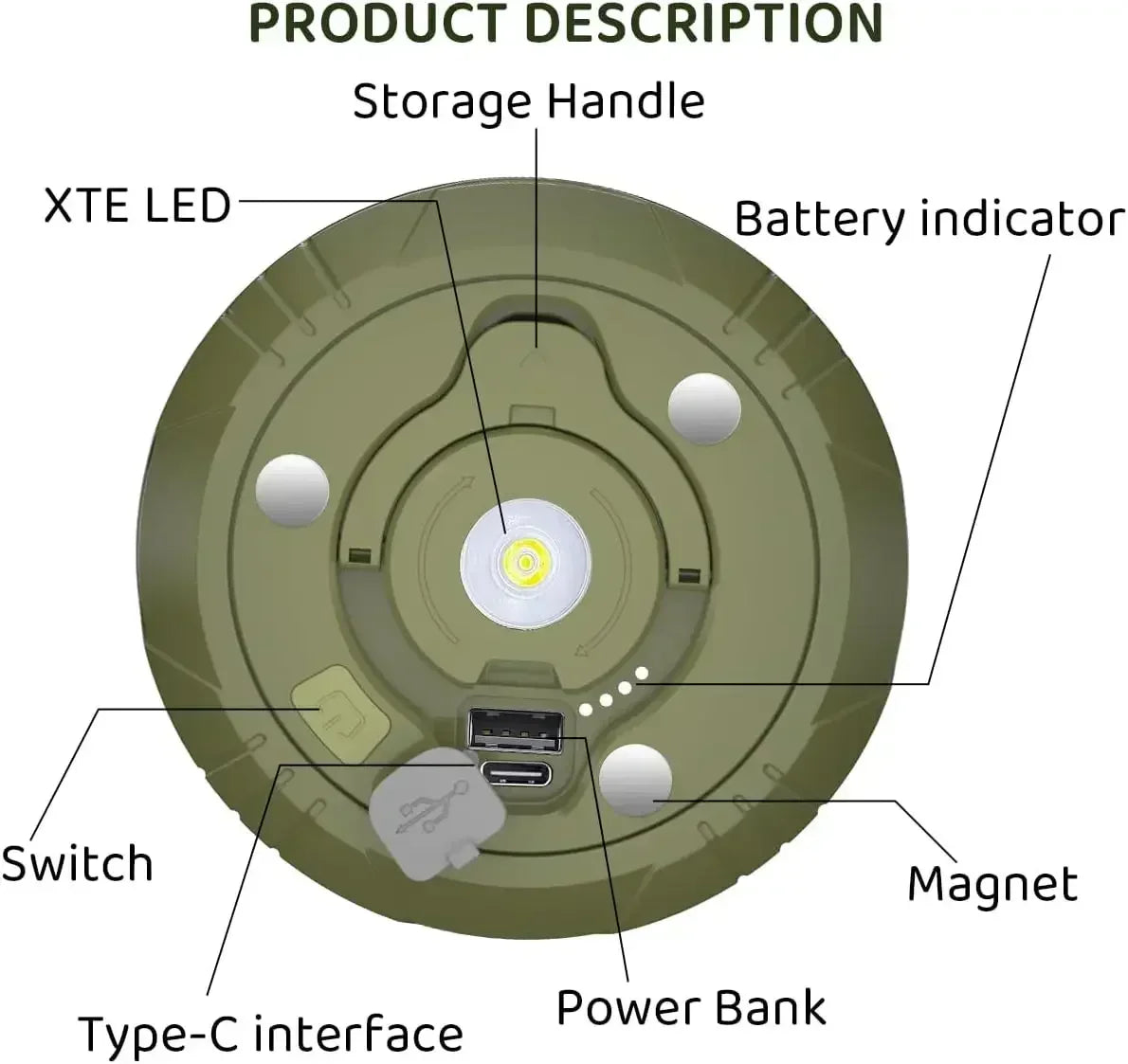 LED Camping Lamp with built in 10 metre LED strip.